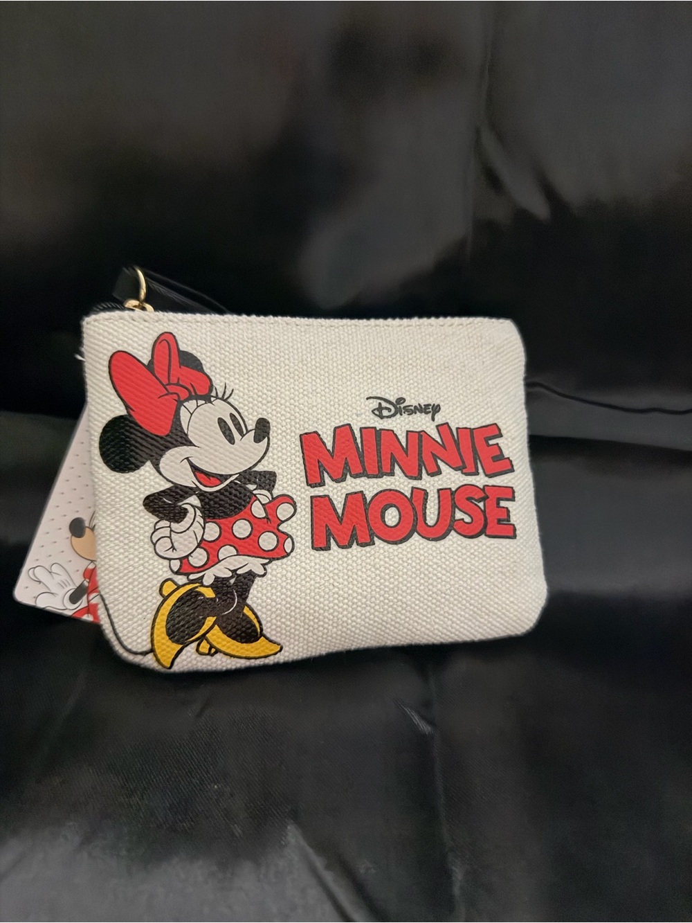 Disney Minnie Mouse Canvas Pouch — White, Red, Yellow, Black